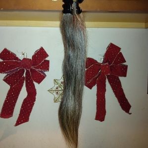 Real hair dark brown and silver tones untreated